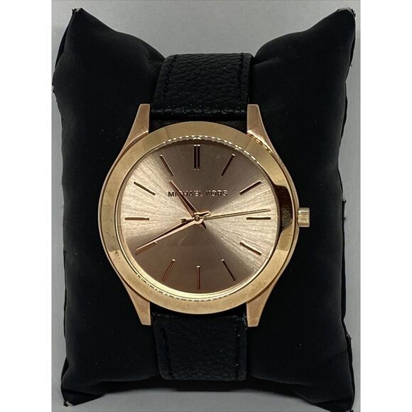 Michael Kors Runway MK3197 Unisex Black Leather Analog Dial Quartz Watch JK427 - Picture 1 of 12